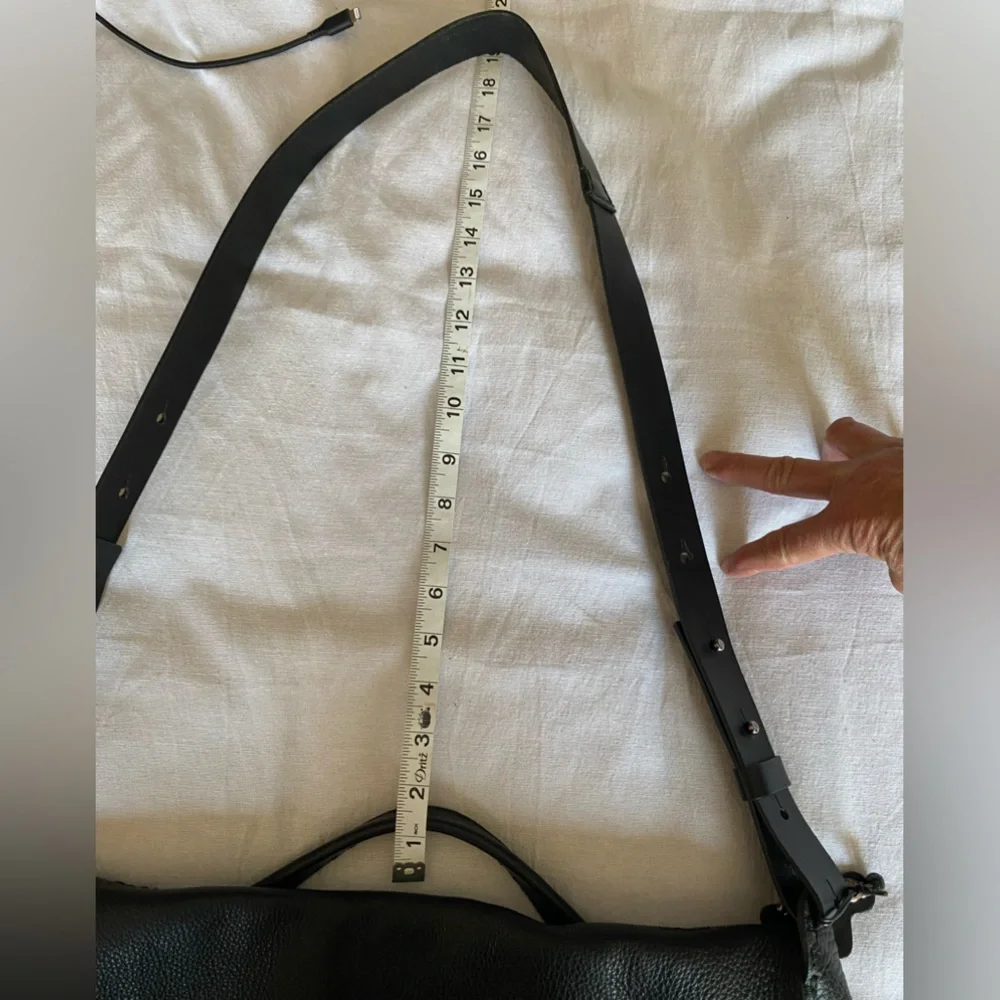 Black Leather Crossbody Bag - Picture 12 of 16